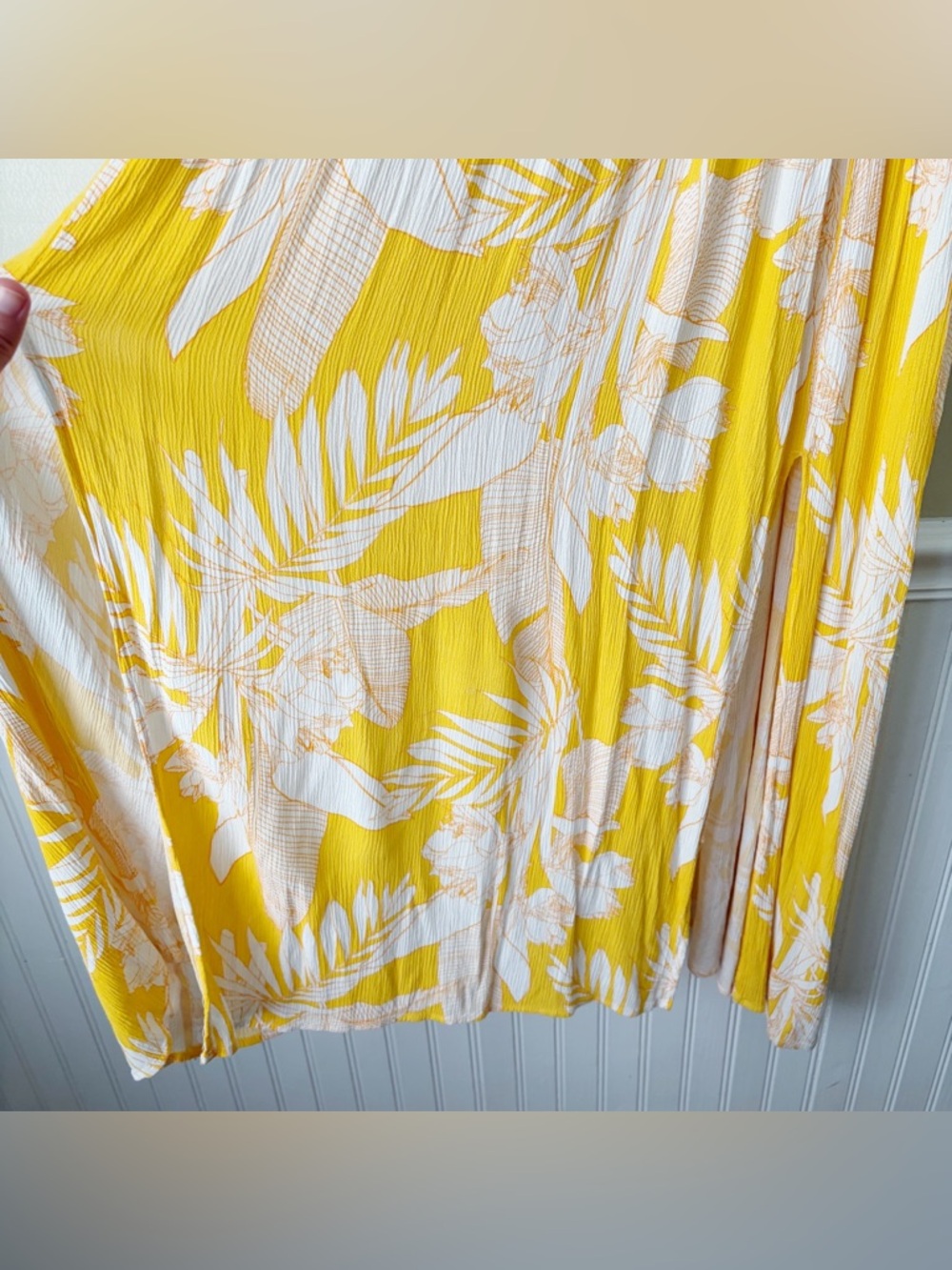 Cupshe | Selena Maxi Dress Double Slit Floral Tropical Summer Yellow White Large - Picture 4 of 6
